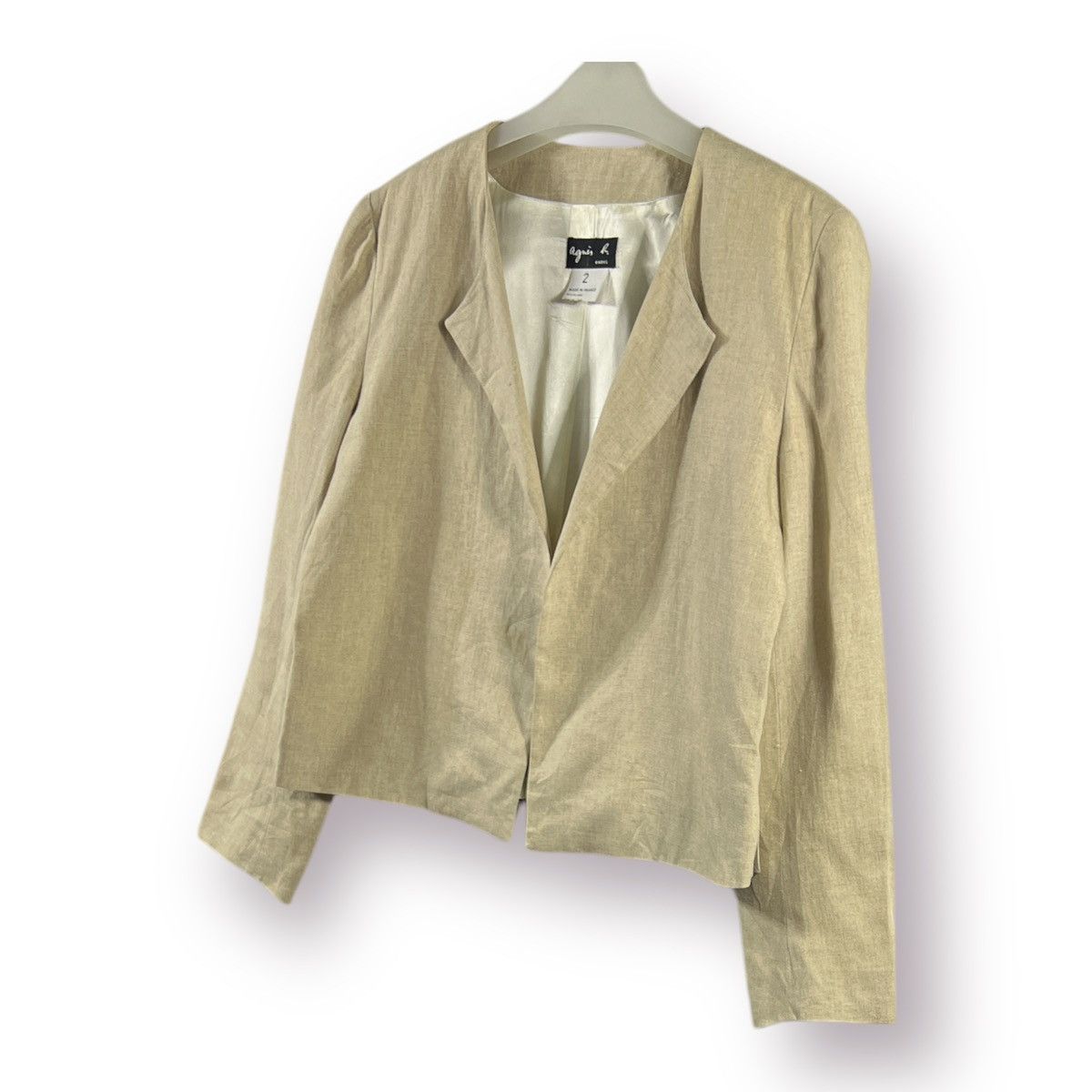 agnes b. 🔥 Vintage Agnes b Made in France Buttonless Crop Jacket Size M / US 6-8 / IT 42-44 - 2 Thumbnail