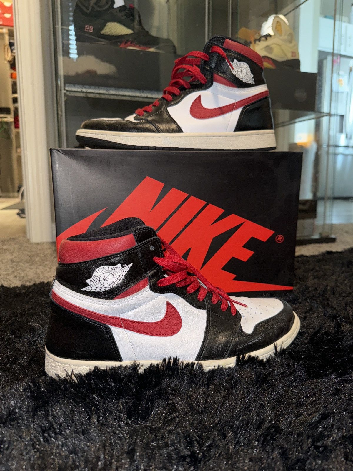image of Jordan Nike Jordan 1 Hi Top Gym Red Shoes in Black, Men's (Size 11)