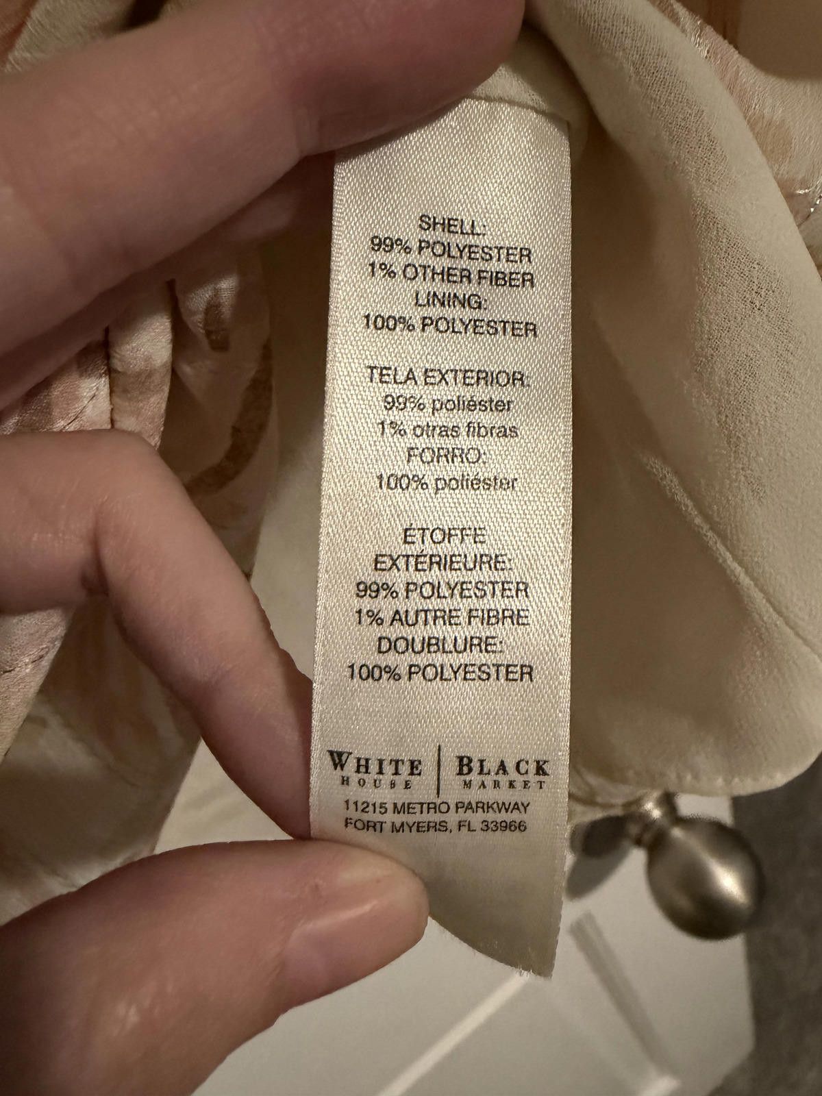 Other White House Black Market Women's Beige Printed Blouse Size 8 Size M / US 6-8 / IT 42-44 - 3 Thumbnail
