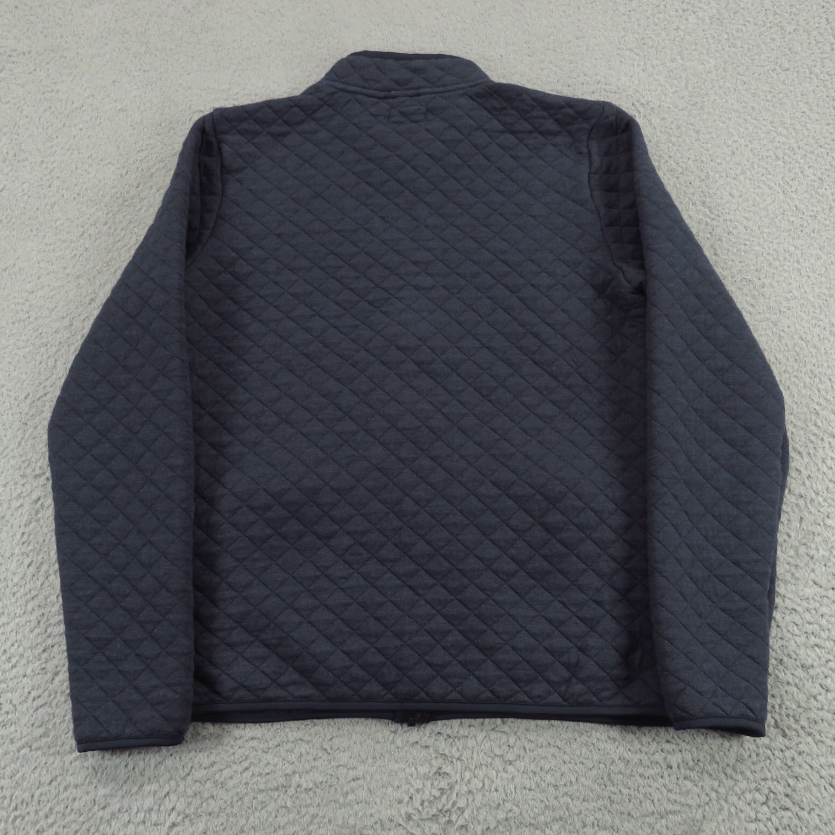 Marine Layer VINTAGE Marine Layer Jacket Mens Large Navy Quilted Full Zip Sweater Corbet Rayon Fleece Size US L / EU 52-54 / 3 - 6 Thumbnail