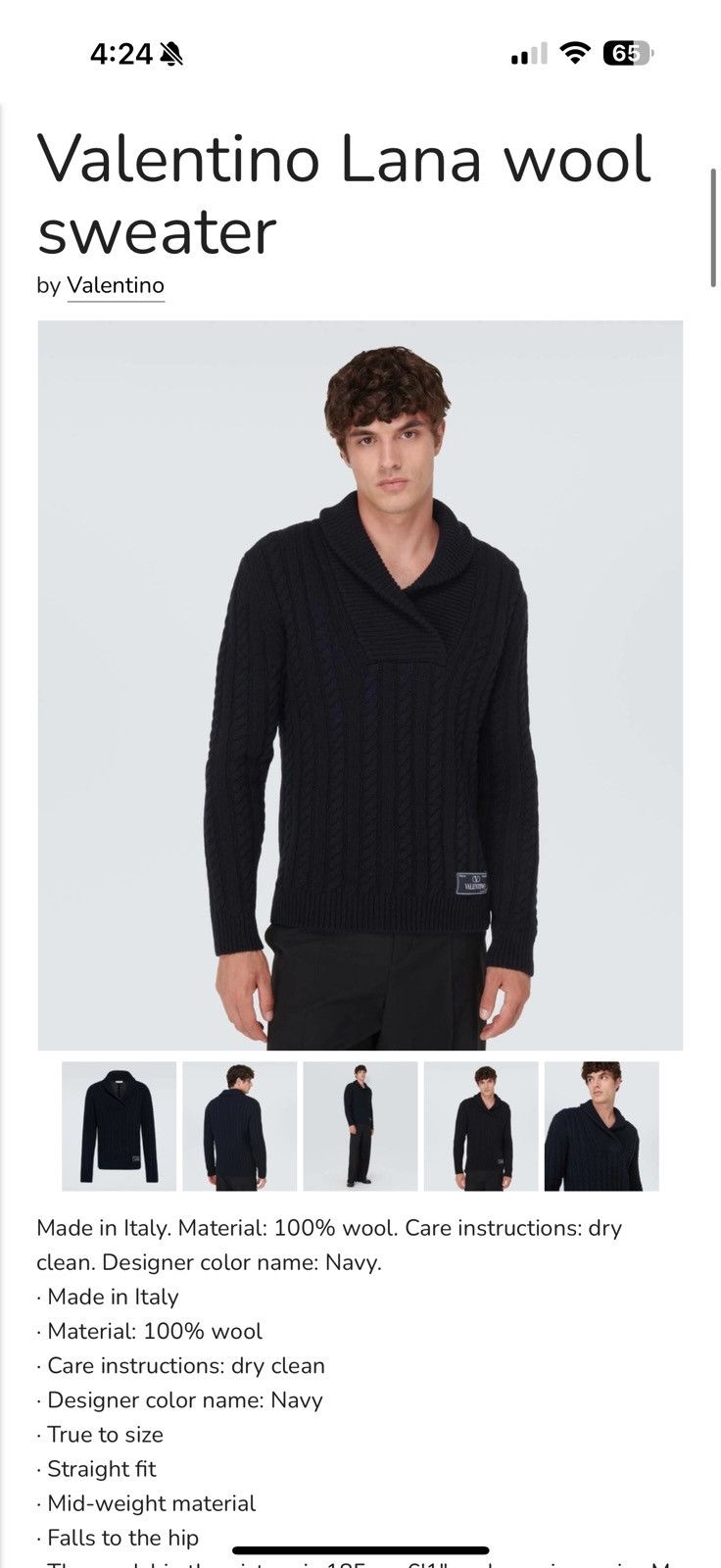 Valentino Valentino Garavani cable-knit virgin wool jumper medium Size US M / EU 48-50 / 2 - 11 Thumbnail