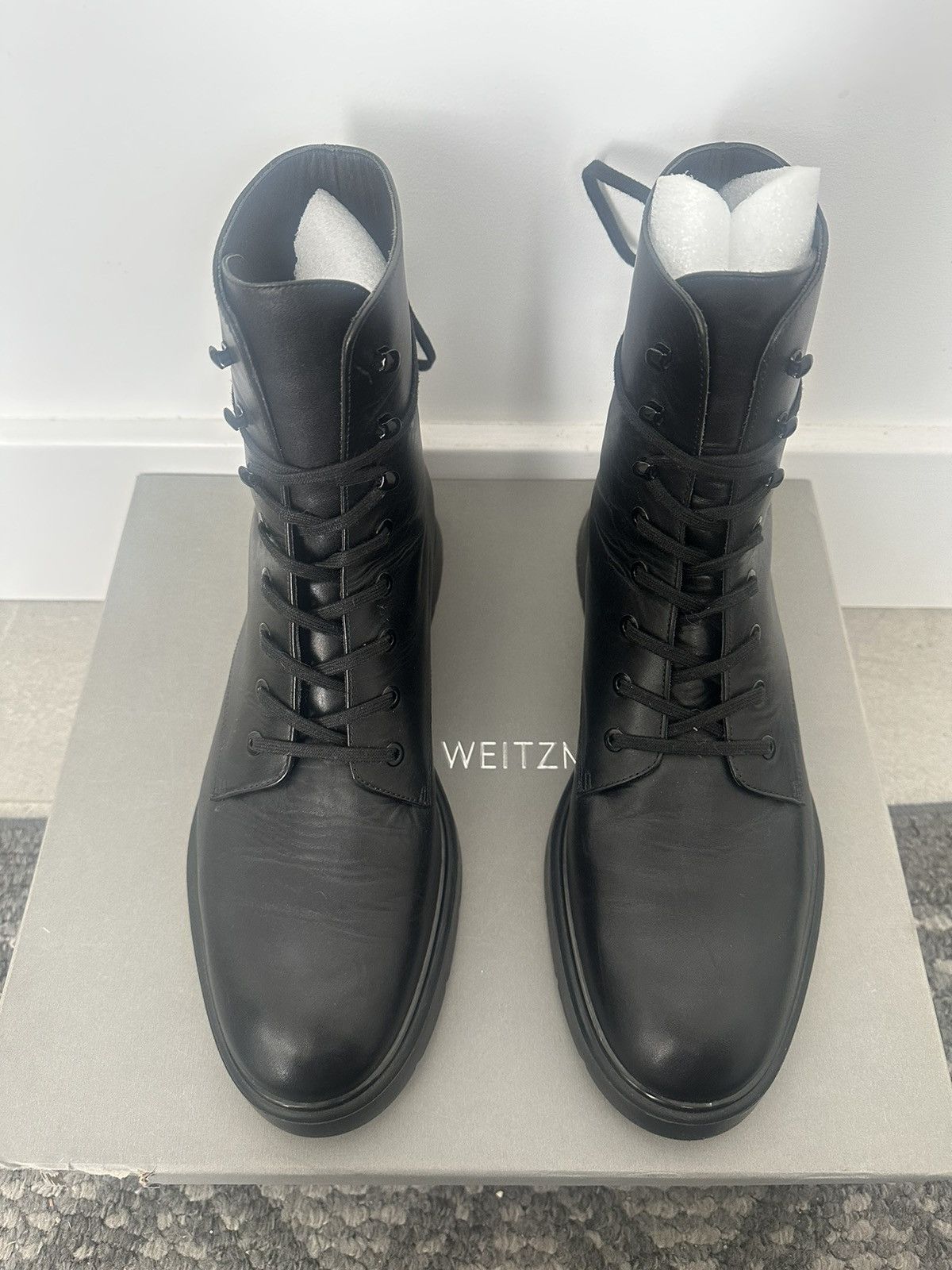 Stuart Weitzman Ann Demeulemeester vibe Stuart Weitzman Black Leather Boot Size US 11 / EU 44 - 2 Thumbnail