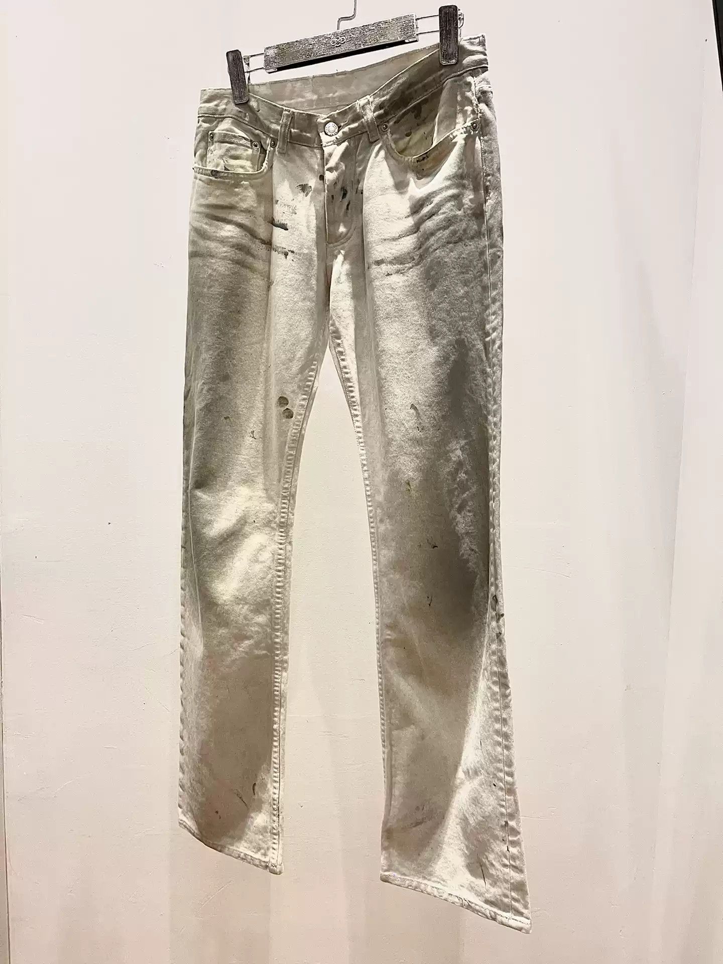 image of Helmut Lang 03Ss Smokey White Painter Jeans Painter Jeans, Men's (Size 27)