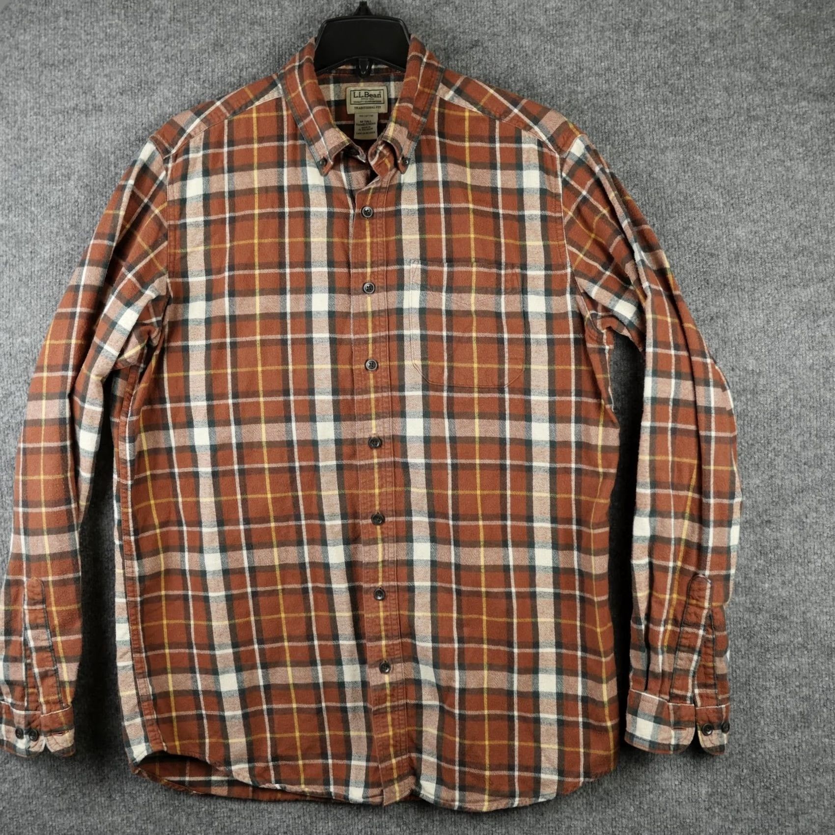 Vintage LL Bean Shirt Mens MT Brown Plaid Flannel Button-Down Sleeve Traditional Fit Size US M / EU 48-50 / 2 - 2 Thumbnail