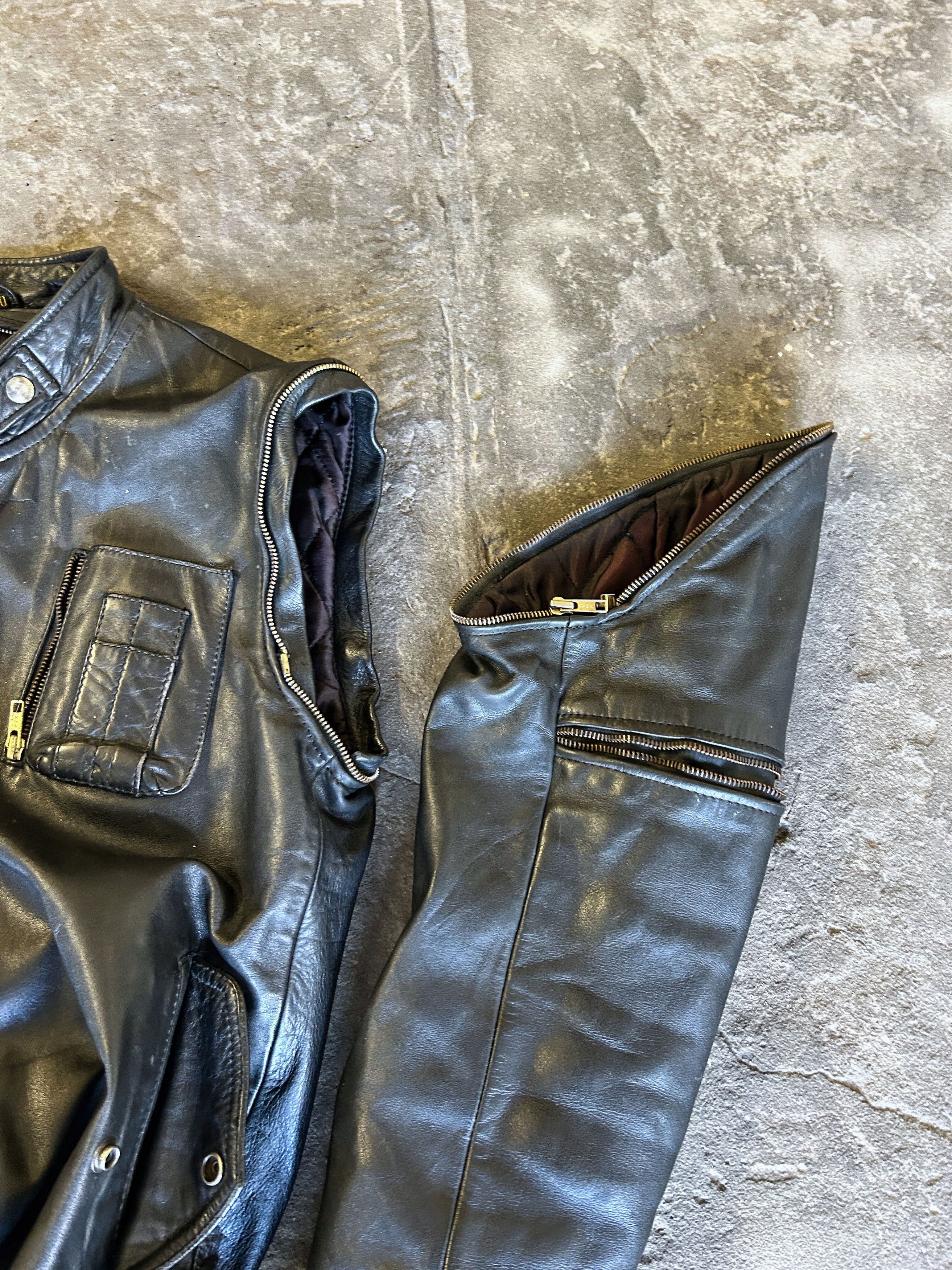 Japanese Brand Vintage Leather Cafe Racer Jacket Minimal Biker Style Size US M / EU 48-50 / 2 - 17 Thumbnail