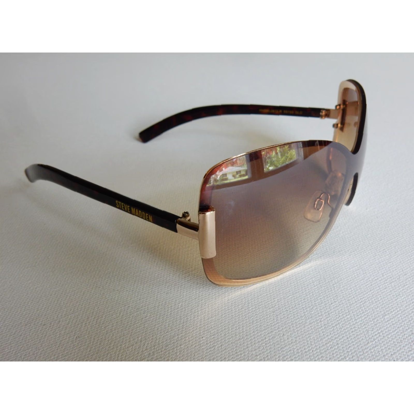 Steve Madden Steve Madden Shield Sunglasses Women Brown UV Protection Size ONE SIZE - 3 Thumbnail