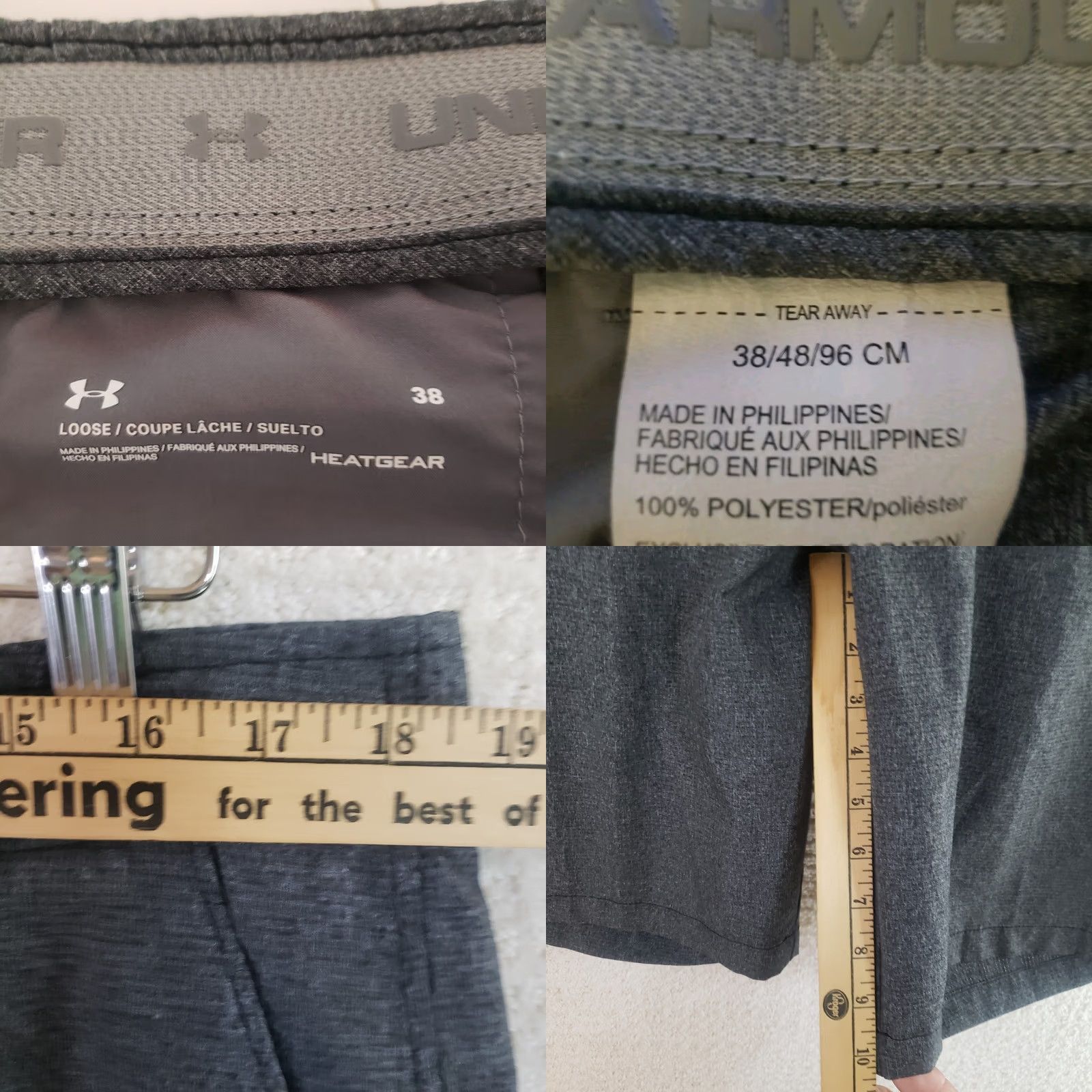 Under Armour Under Armour Shorts Mens 38 Gray Golf HeatGear Stretch Performance 36x10.5 Inseam 10.5 Size US 38 / EU 54 - 8 Thumbnail