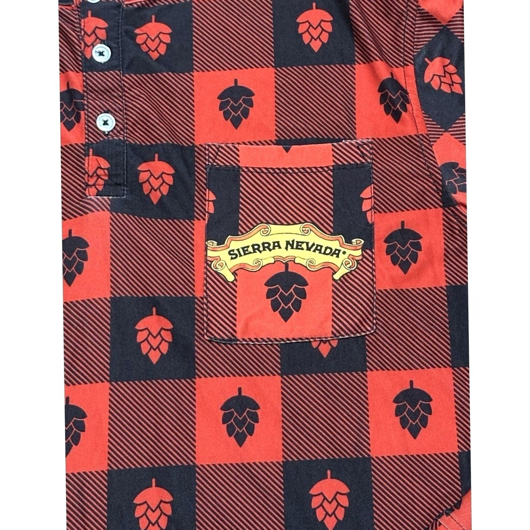 Vintage Shinesty Henley Pajama Sleep Shirt Long Sleeve Red/Black Sierra Nevada Sz M Mens Size US M / EU 48-50 / 2 - 2 Thumbnail