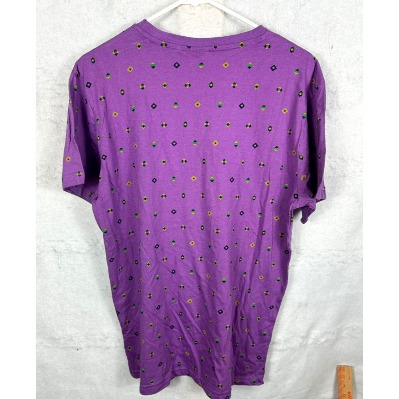WeSC WESC Mens Large Shirt Dartenjang Purple Diamon pattern T-shirt Short sleeve Crew Mens Size US L / EU 52-54 / 3 - 4 Thumbnail