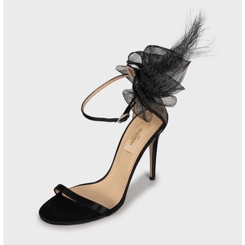 Valentino Valentino Black Suede Bow Stiletto Sandals Size 39 Size US 9 / IT 39 - 3 Thumbnail