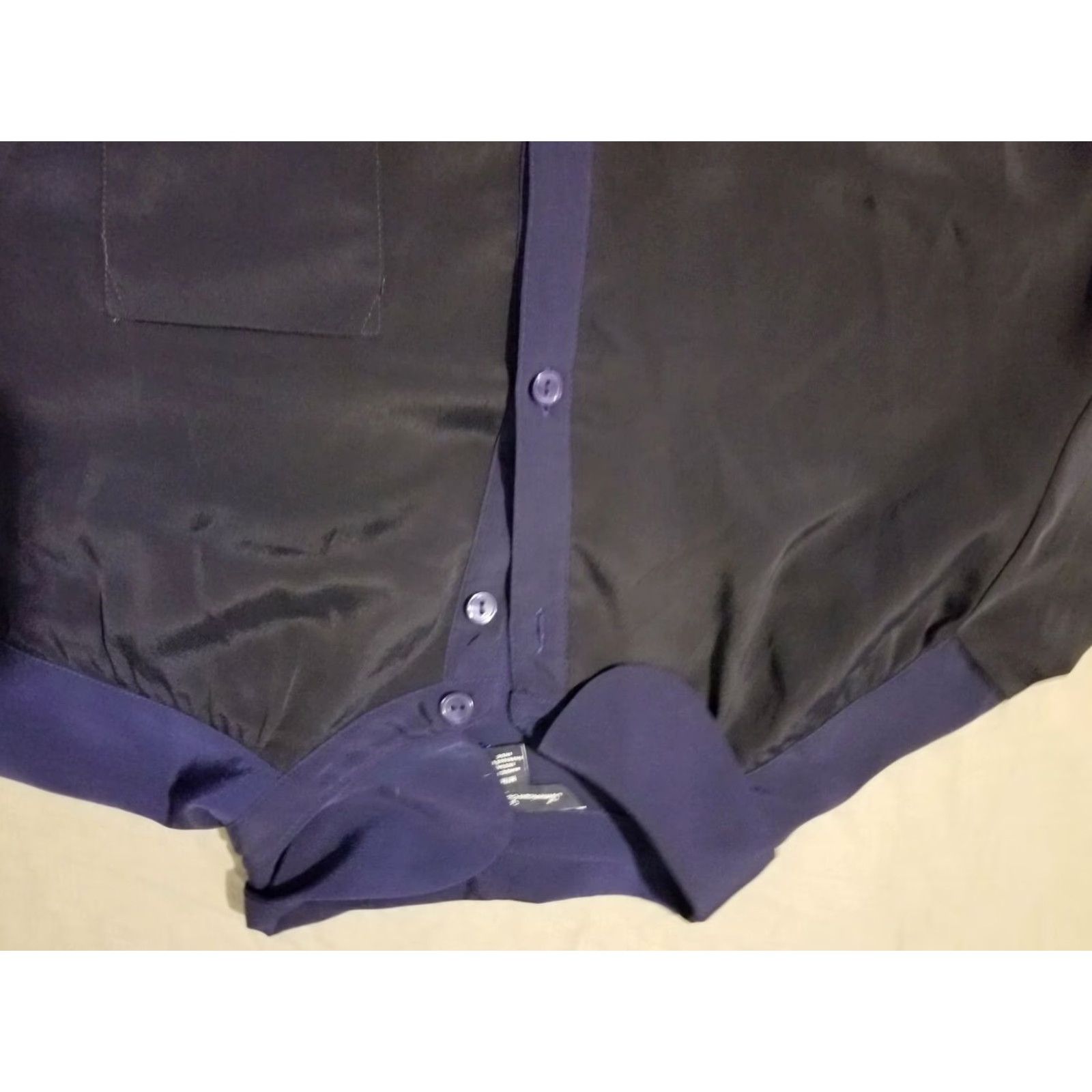 American Eagle Outfitters Womens American Eagle Outfitters Blouse Shirt M Medium Black Blue Button Dress Shirt Womens Bleached? Size M / US 6-8 / IT 42-44 - 2 Thumbnail