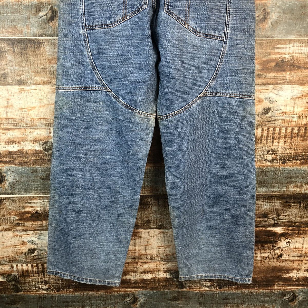 Ringspun DL Ring Spun double knee Blue vintage Denim Pants #C136 Size US 31 - 15 Thumbnail