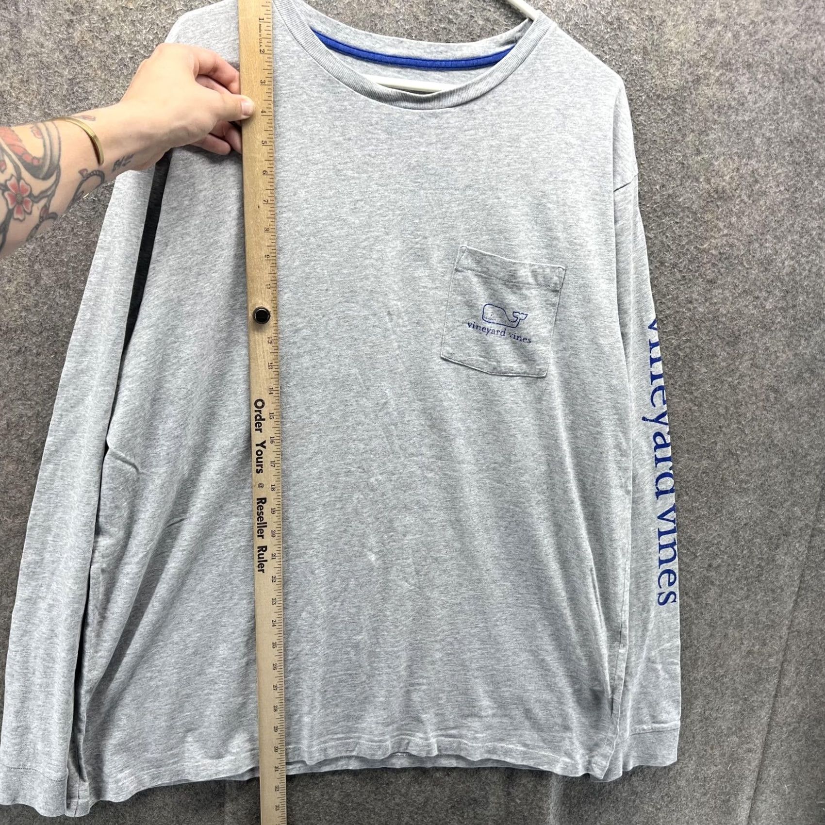 Vineyard Vines Vineyard Vines Shirt Mens XL Gray Long Sleeve Whale Pocket Graphic Logo Size US XL / EU 56 / 4 - 5 Thumbnail