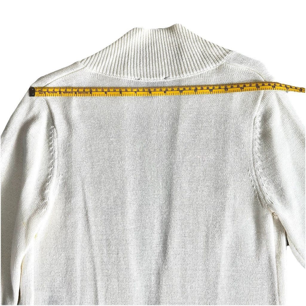 DKNY DKNY White Cotton Open Cardigan Size Medium Zipper Detail Size M / US 6-8 / IT 42-44 - 18 Thumbnail