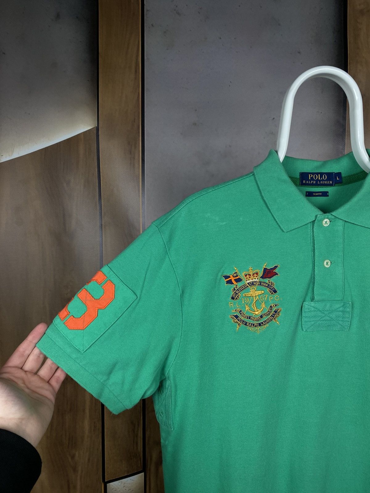 Polo Ralph Lauren 🎠Vintage Polo T-Shirt Polo Ralph Lauren Racing 3 Chief Keef🎠 Size US L / EU 52-54 / 3 - 5 Thumbnail
