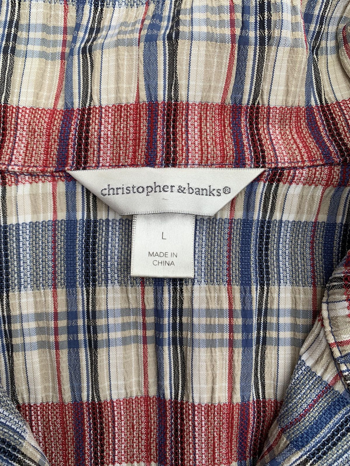 Other Christopher & Banks Lightweight Plaid Zip-Up Jacket Size L / US 10 / IT 46 - 7 Thumbnail