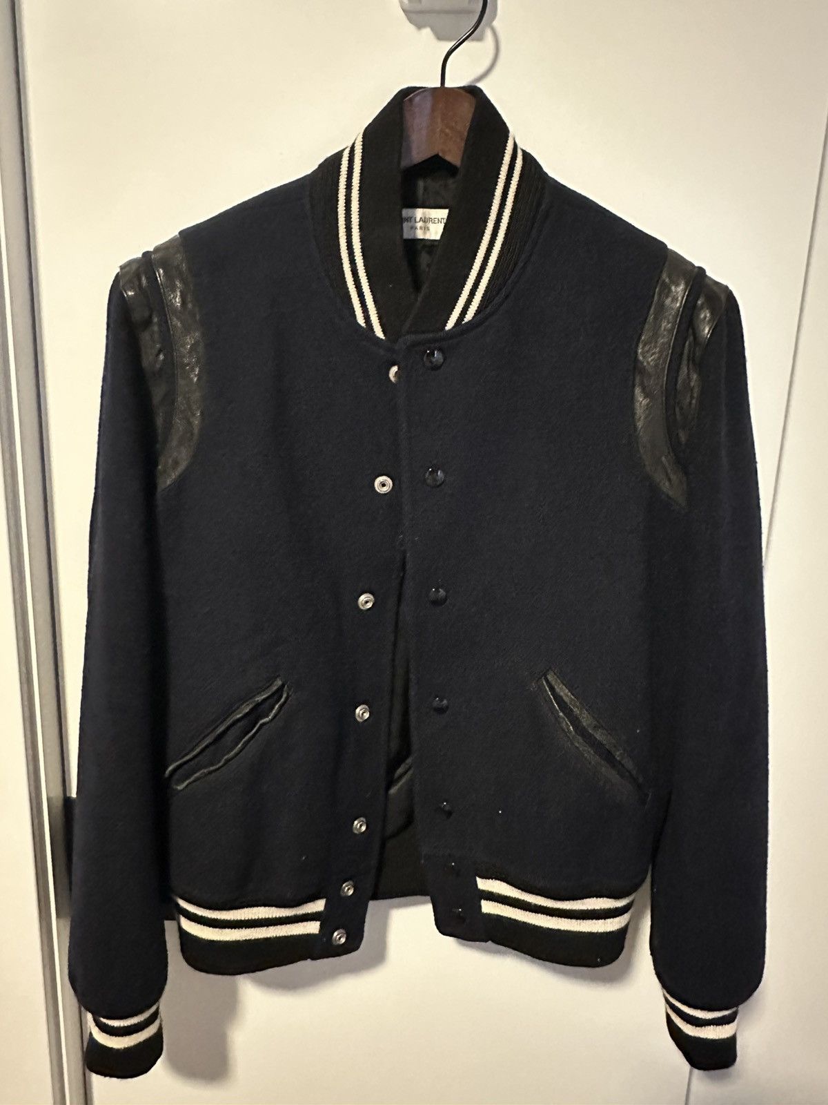 Saint Laurent Paris Saint Laurent Paris Teddy Jacket (Cropped Varsity) – Size 46 Size US S / EU 44-46 / 1 - 2 Thumbnail