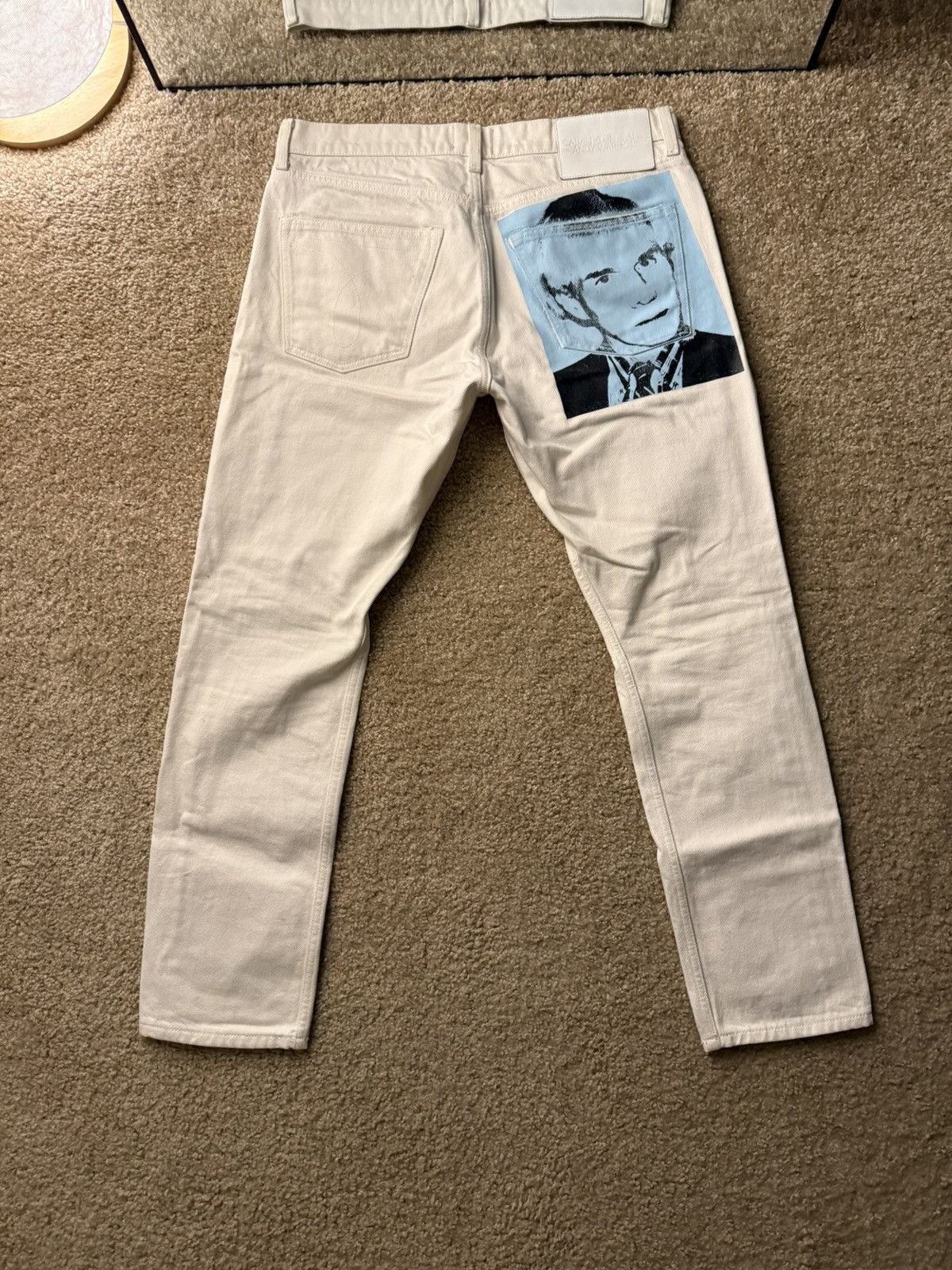 Andy Warhol × Calvin Klein 205W39NYC Calvin Klein Jeans & Andy Warhol White Denim Jean Size US 33 - 2 Thumbnail