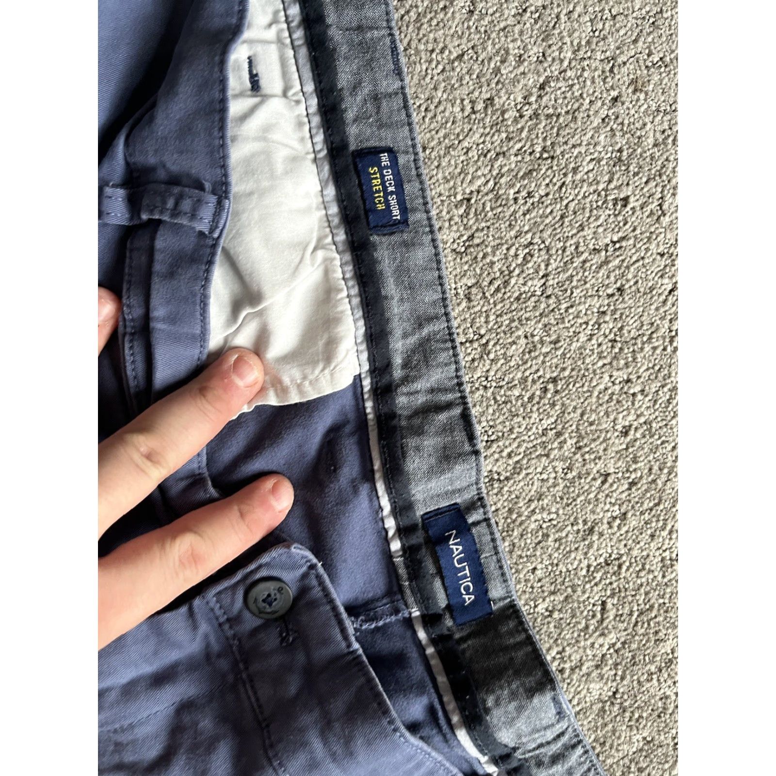 Nautica Nautica Men’s Deck Shorts Flat Front Stretch Blue 52 Waist 54WBG Chino Big & Tall Size US 36 / EU 52 - 3 Thumbnail