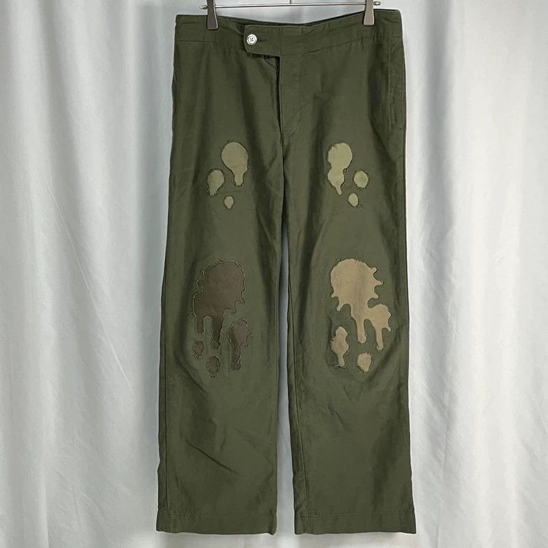 Number (N)ine Number (N)ine Size 2 02ss dark green destroys ink pants 250 Size US 32 / EU 48 - 1 Thumbnail