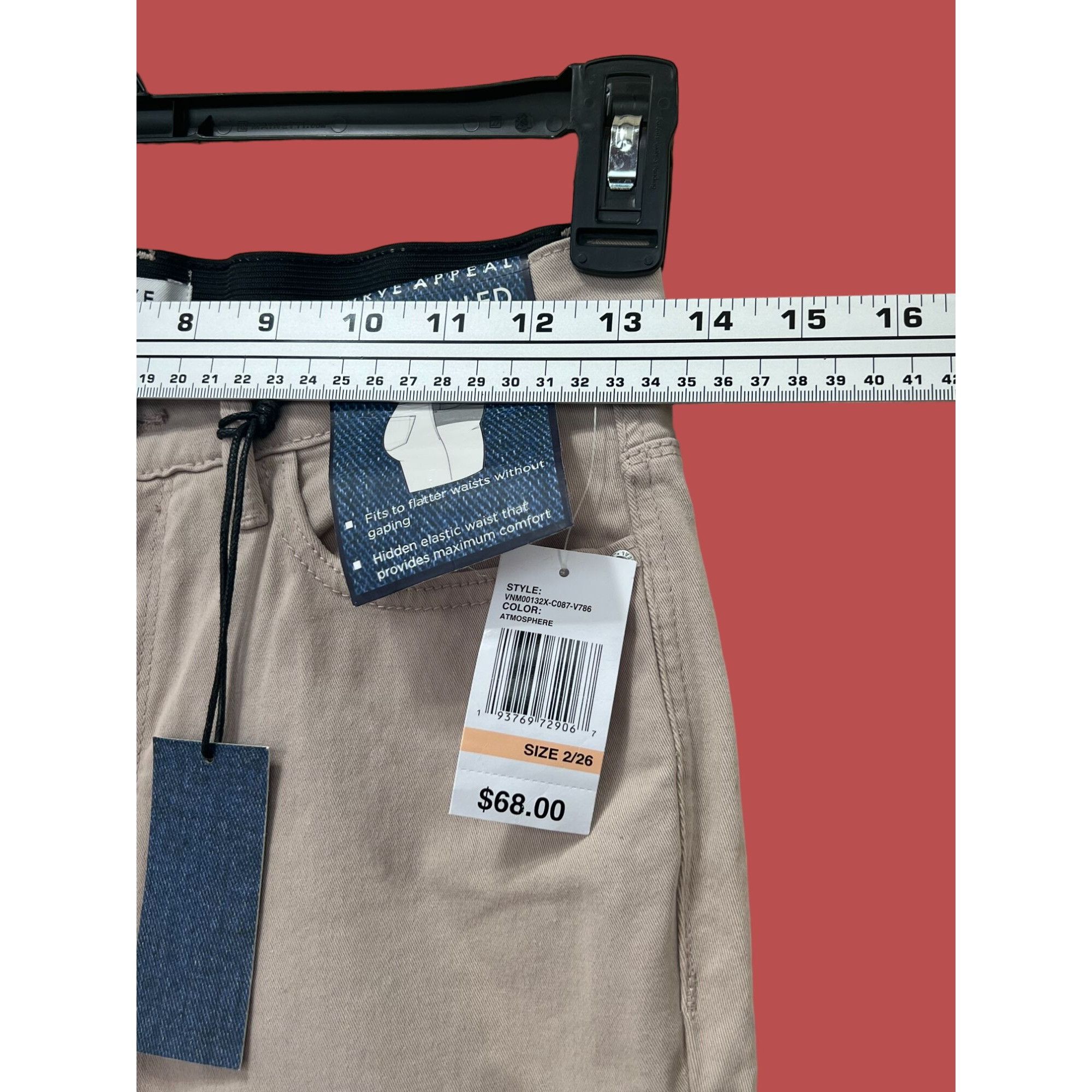 Other Curve Appeal - Women's Pants High Waist Comfort Skinny - Bei Size 26" / US 2 / IT 38 - 3 Thumbnail