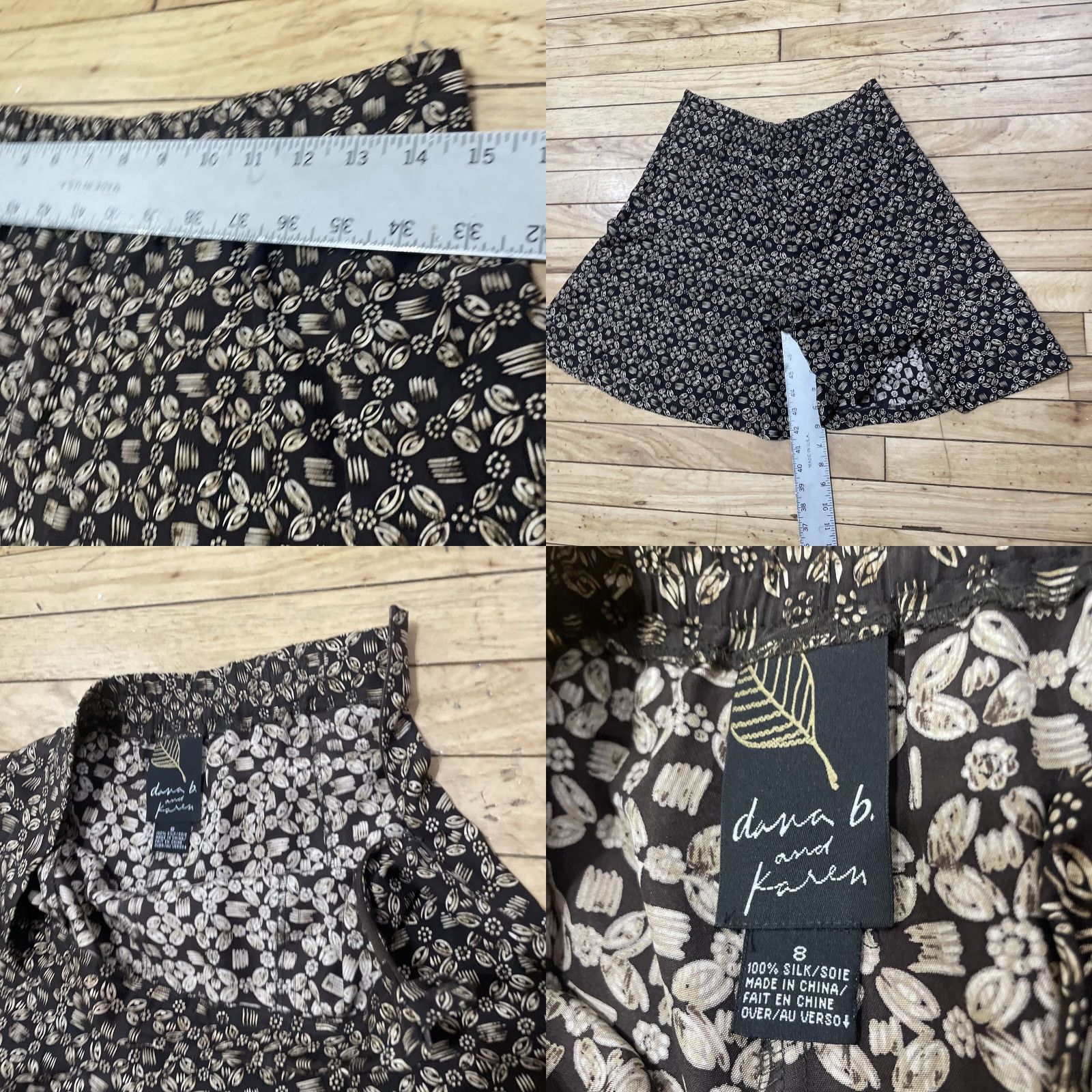 Vintage DANA Silk Floral Geometric Paperbag Shorts Womens 8 Brown Silk 8 Geometric Floral Paperbag Short Womens 8 Brown Size 30" / US 8 / IT 44 - 8 Thumbnail