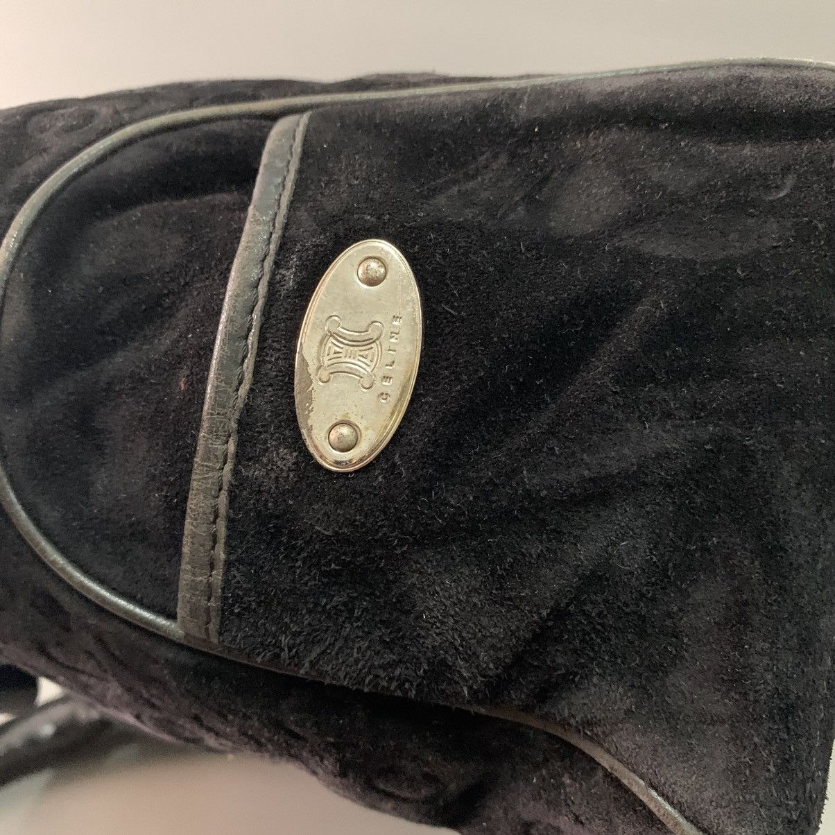 Celine Celine Suede Leather Black Handbag Size ONE SIZE - 9 Thumbnail