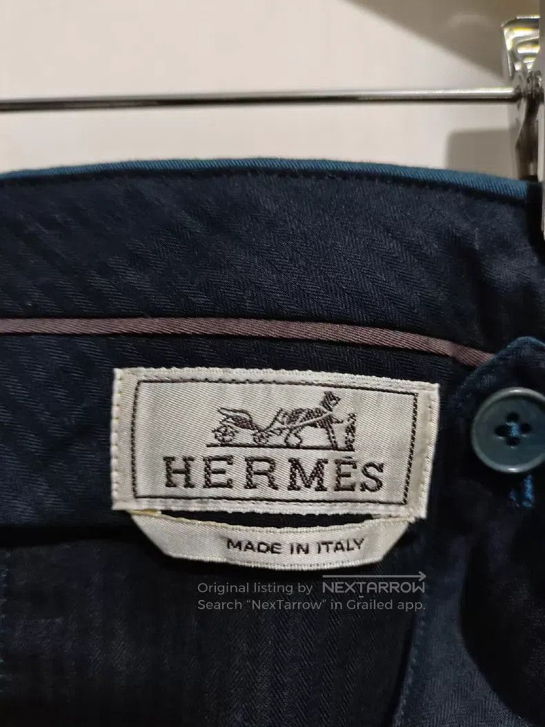 Hermes Hermes Trousers, Classic Blue, 100% Cotton Size 42R - 4 Thumbnail
