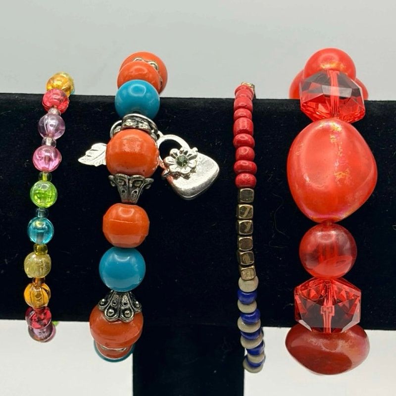 Other Y2K Red & Blue Beaded Bracelet Bundle Size ONE SIZE - 1 Thumbnail
