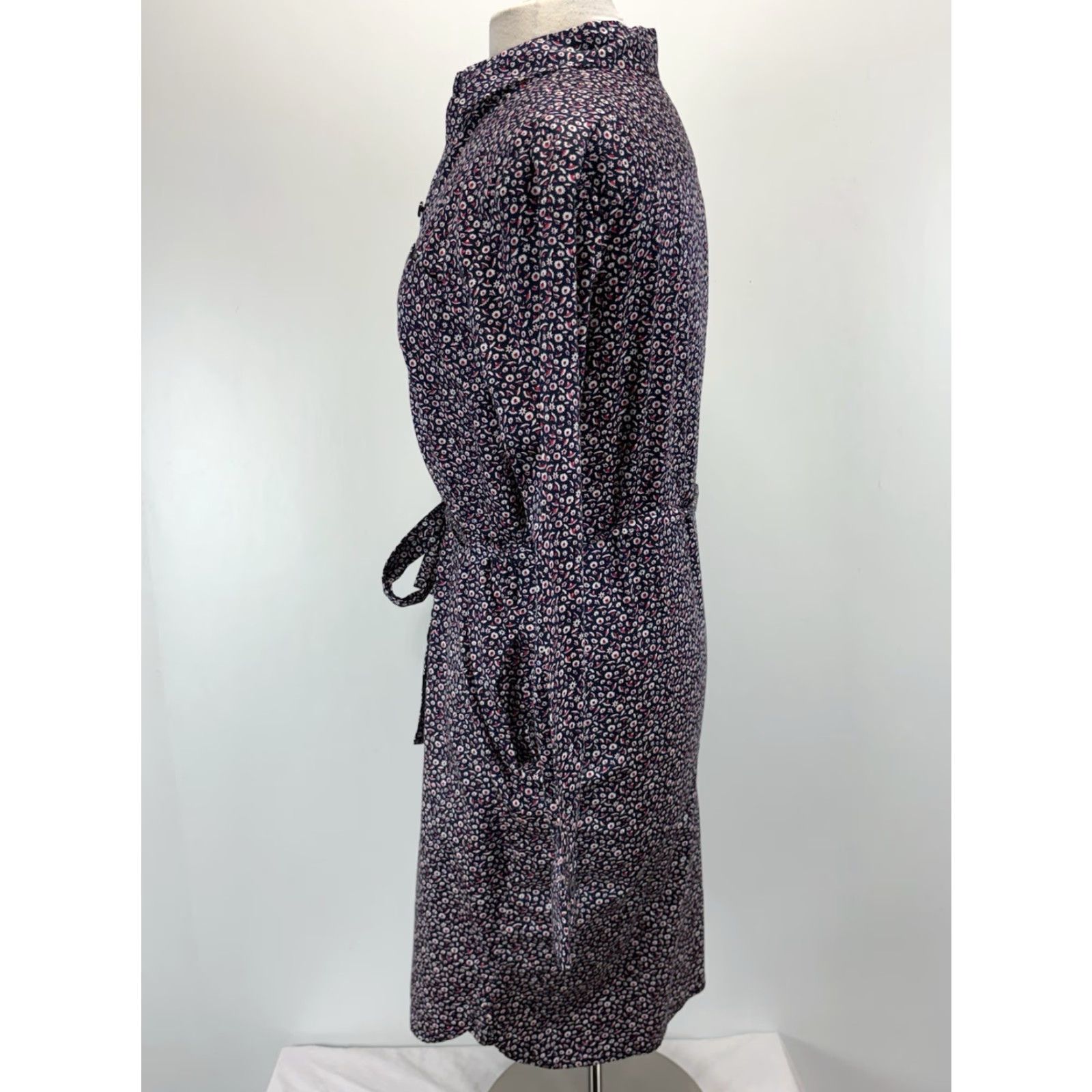 Talbots VINTAGE Talbots Floral Shirt Dress Women’s 12 Navy Ditsy Belt Button Front Classic Size XL / US 12-14 / IT 48-50 - 2 Thumbnail