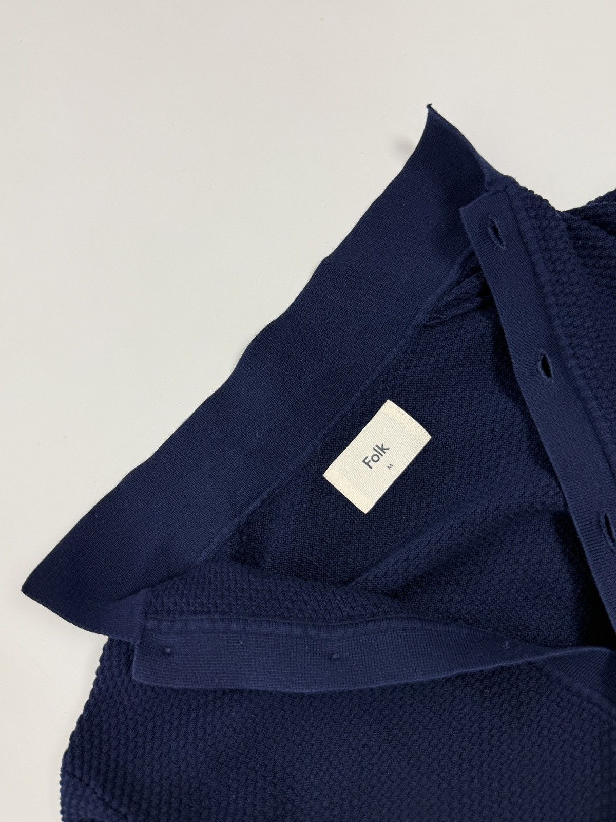 Folk Folk Navy Blue Cotton Button Up Knit Summer Shirt M Size US M / EU 48-50 / 2 - 5 Thumbnail