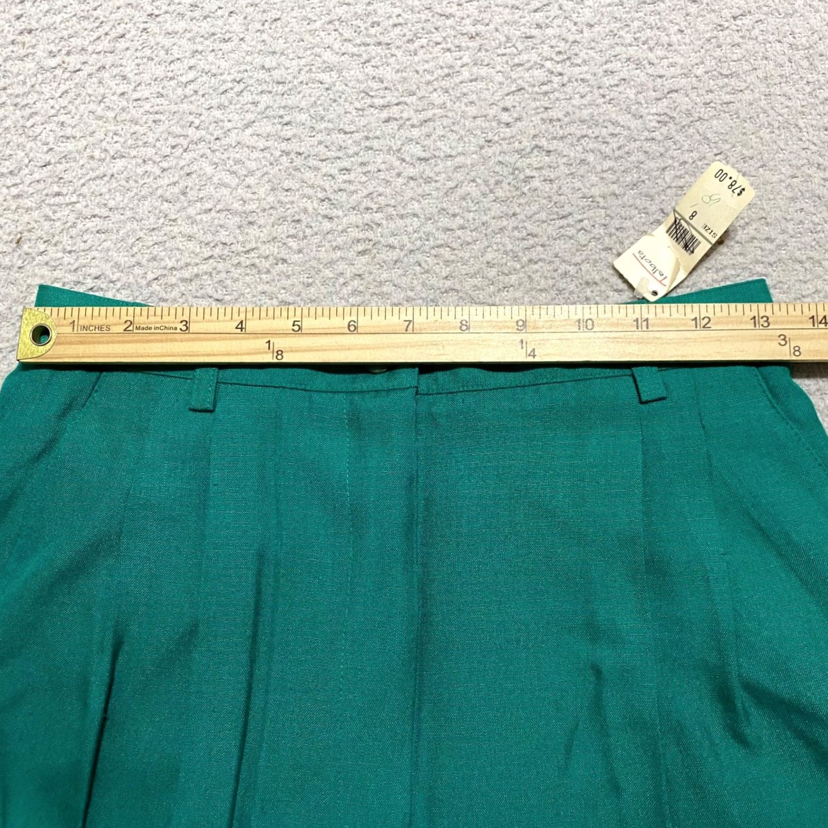 Talbots VINTAGE Talbots Green Pleated Culotte Bermuda Womens 8 Inseam 10" NWT 90s Style Cute Breezy Retro Holiday Women’s Pants Size 30" / US 8 / IT 44 - 7 Thumbnail