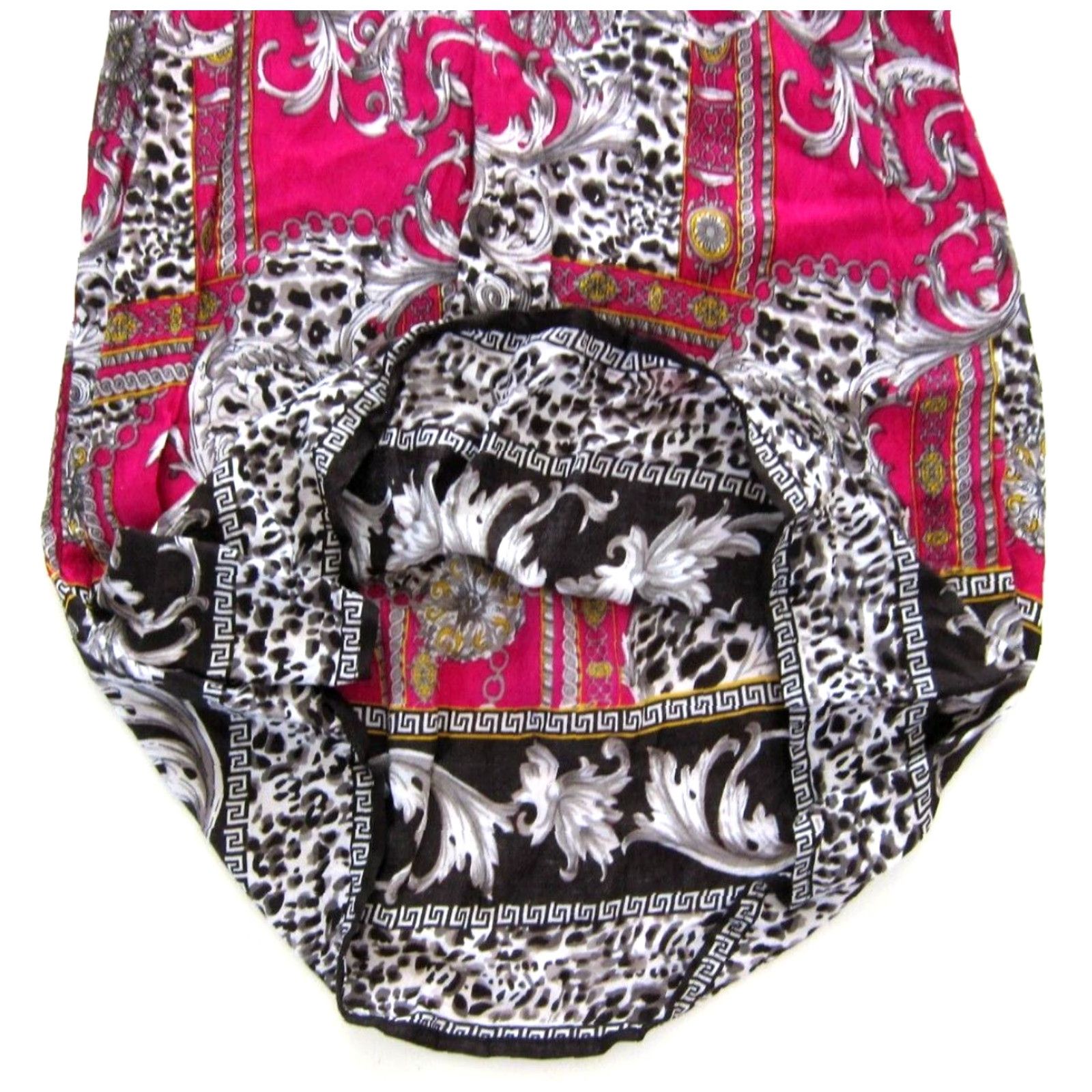Pinko She's Cool Pink Black Yellow Paisley Floral Short Sleeve Tunic Dress M Size 32" / US 10 / IT 46 - 7 Thumbnail