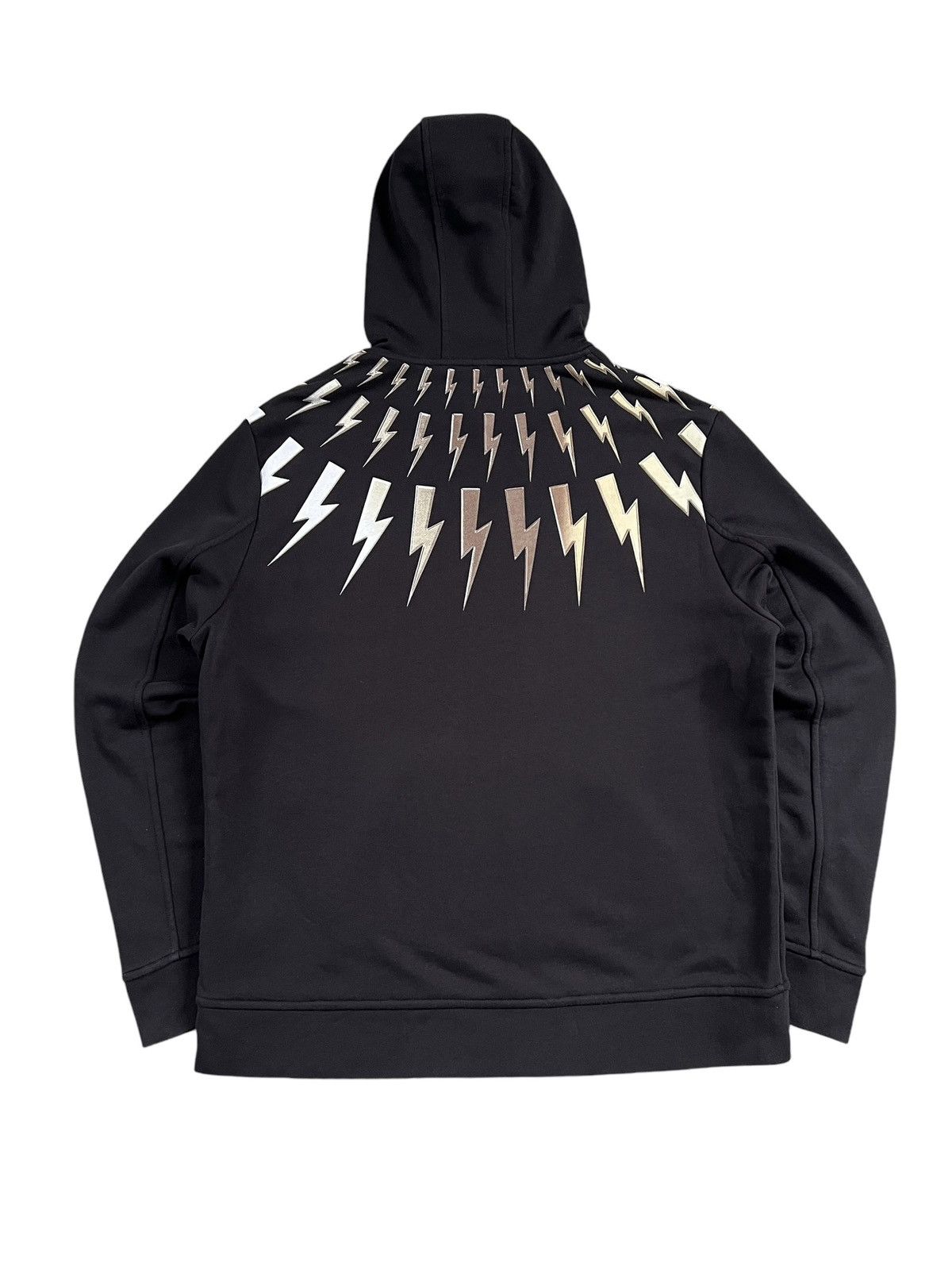 Designer × Neil Barrett FW20 Neil Barrett Metallic Bolt Hoodie Size US XL / EU 56 / 4 - 3 Thumbnail
