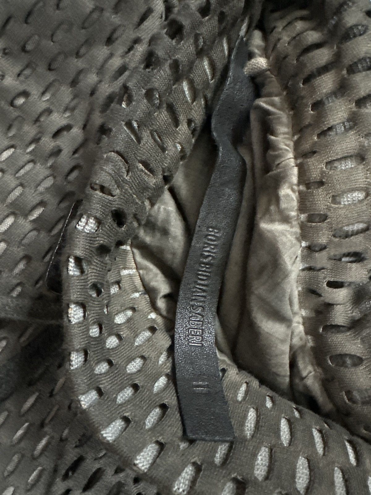 Boris Bidjan Saberi Boris Dark Green Object Dyed Perforated Lounge Pants Size US 32 / EU 48 - 9 Thumbnail