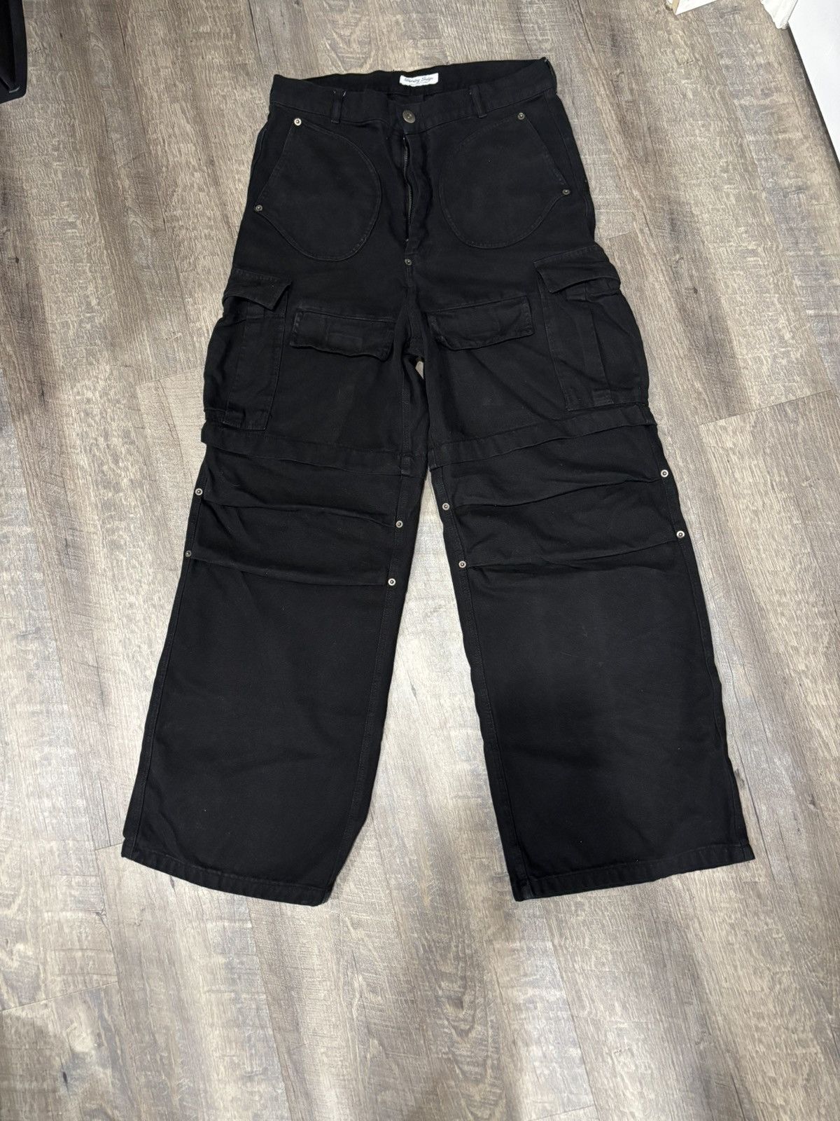 Other Bleeding indigo wide buckle back cargo pants Size US 31 - 1 Thumbnail