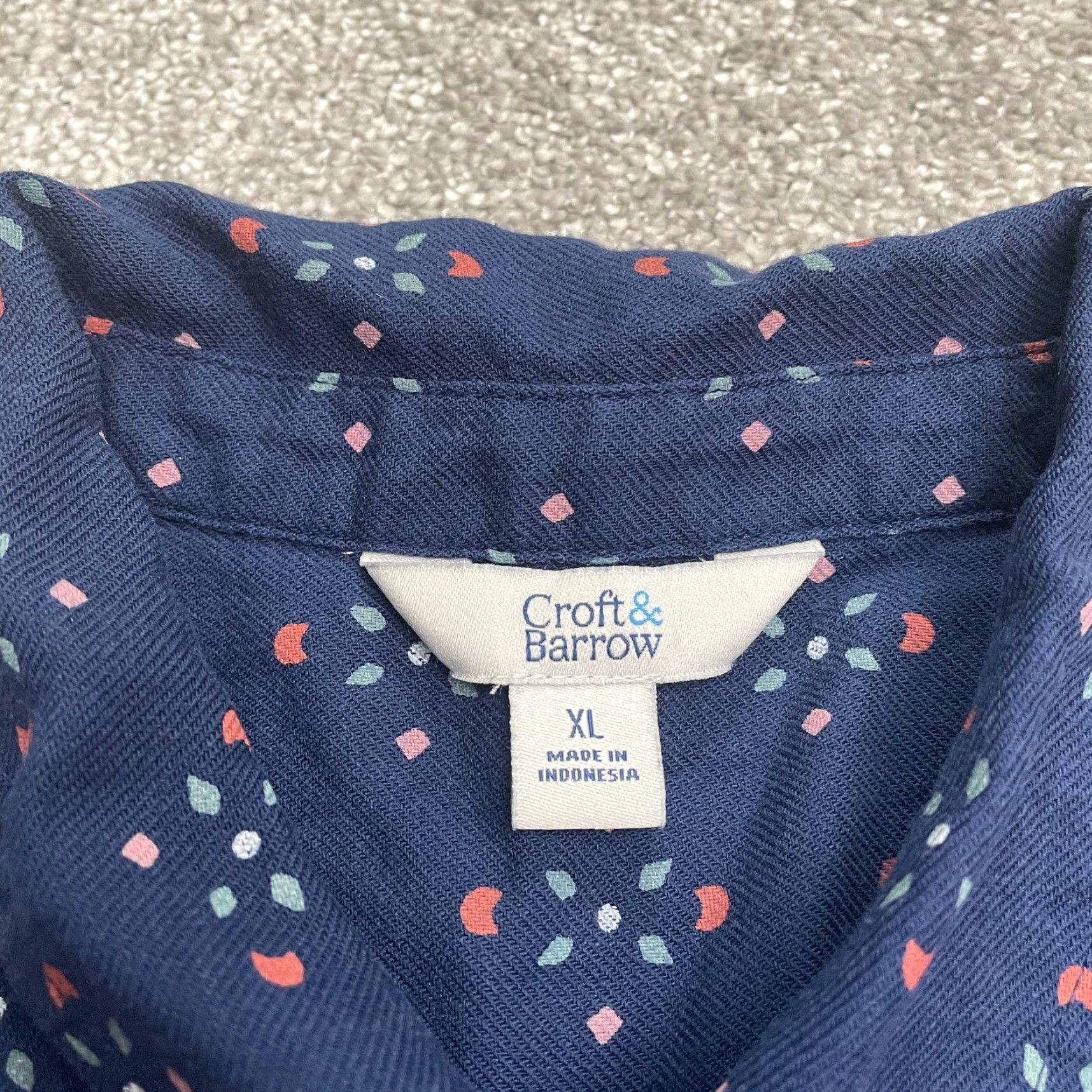 Croft & Barrow Croft & Barrow Printed Button Down Shirt Womens XL Blue Long Sleeve Casual Top Size XL / US 12-14 / IT 48-50 - 7 Thumbnail