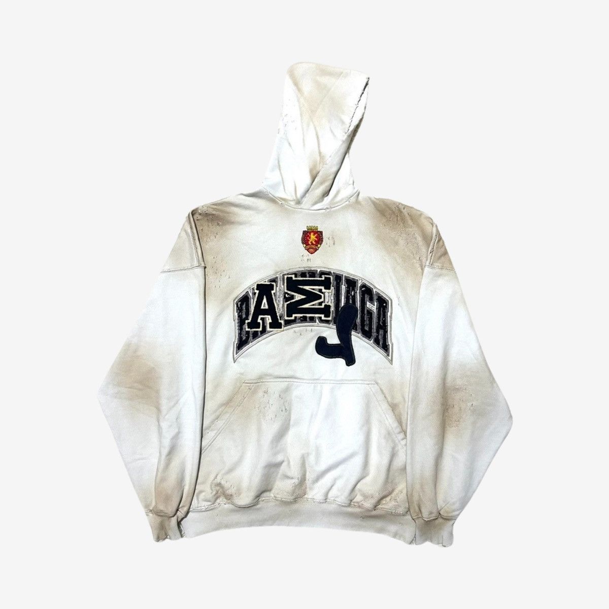 image of Balenciaga Graffiti Mudshow Hoodie Sz.2 in White, Men's (Size Medium)