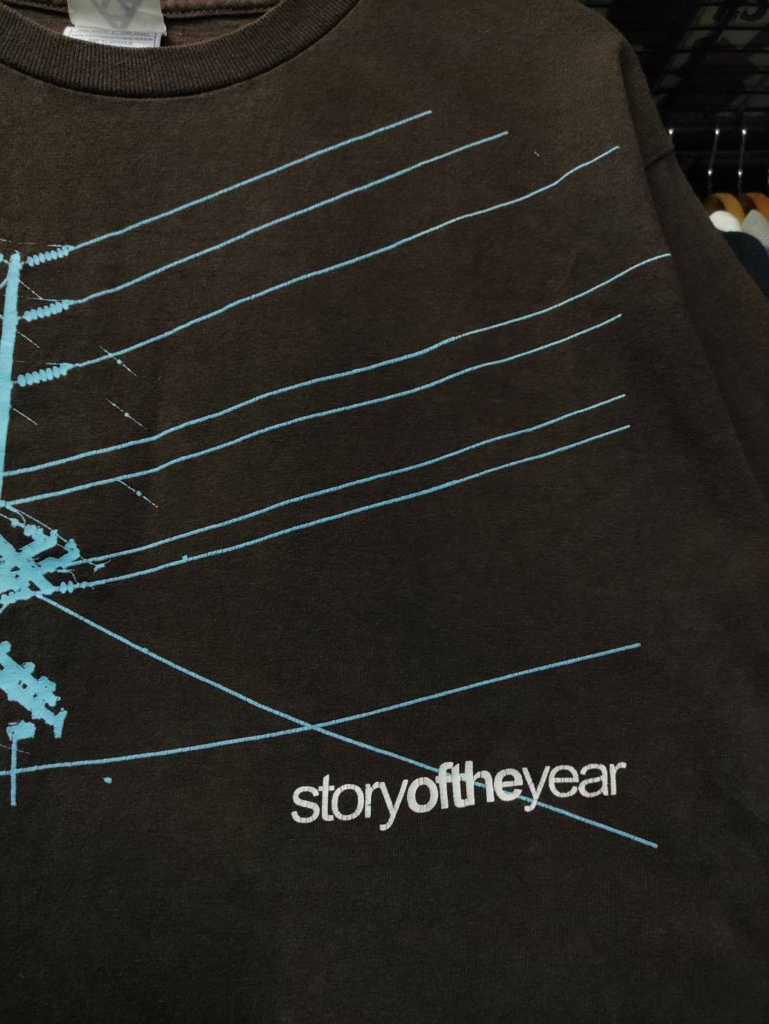 Band Tees Vtg 00's Story Of The Year Band " Electric Pole " T-Shirt Size US M / EU 48-50 / 2 - 4 Thumbnail