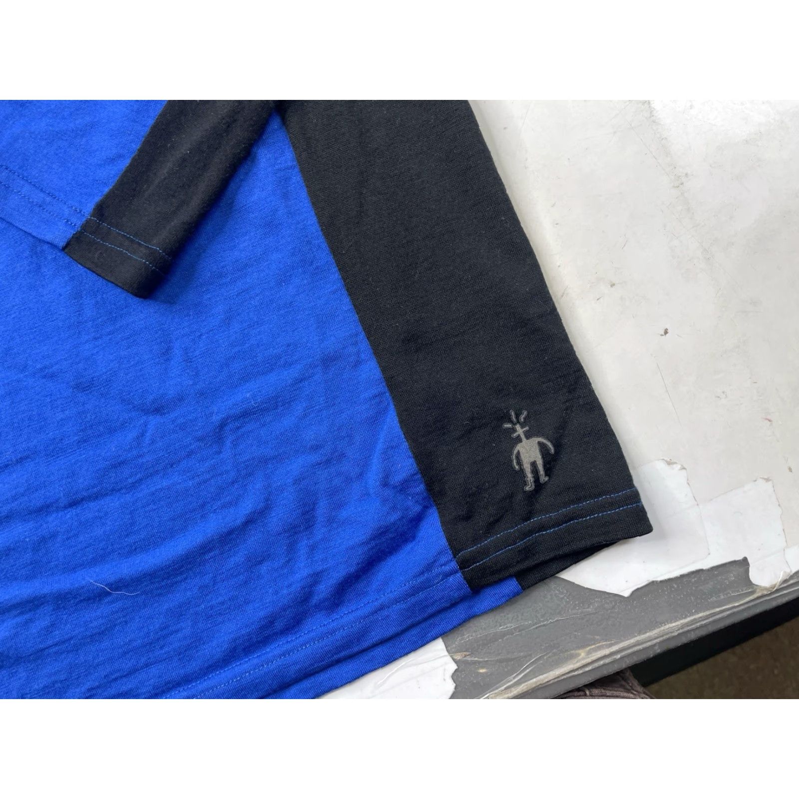 Smartwool Smartwool Base Layer 1/4 Zip Men L Large Blue Black Merino Wool Pullover Shirt Size US L / EU 52-54 / 3 - 2 Thumbnail