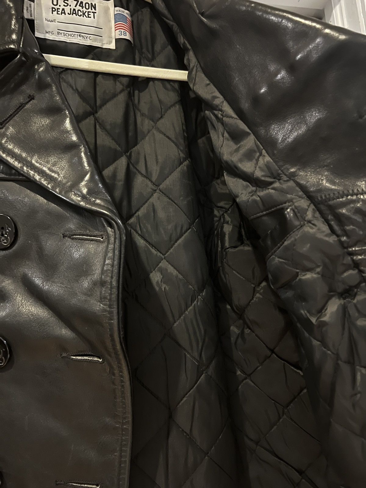 Schott Leather pea coat 740n jacket | Grailed