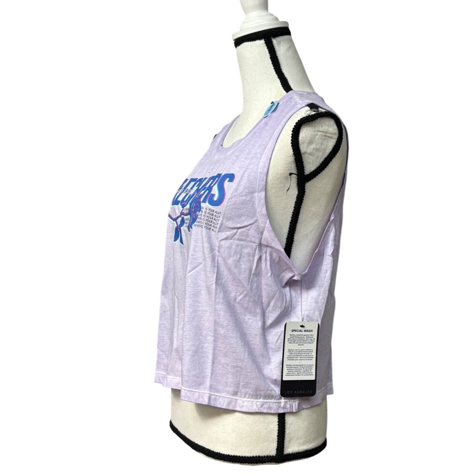 SKECHERS Skechers Apparel 3D Logo Crop Cotton Tank Top, Lavender, L Size L / US 10 / IT 46 - 3 Thumbnail