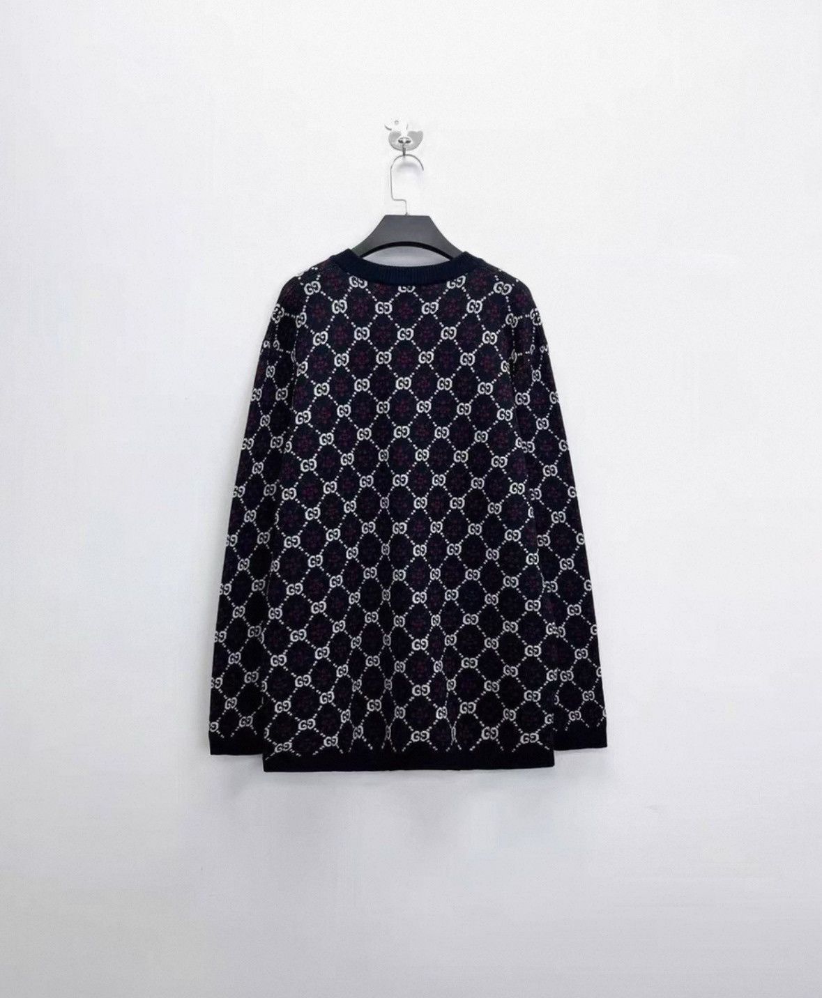 Gucci Gucci Full print logo knitted xl size dark collar sweater 2 Size US XL / EU 56 / 4 - 2 Thumbnail