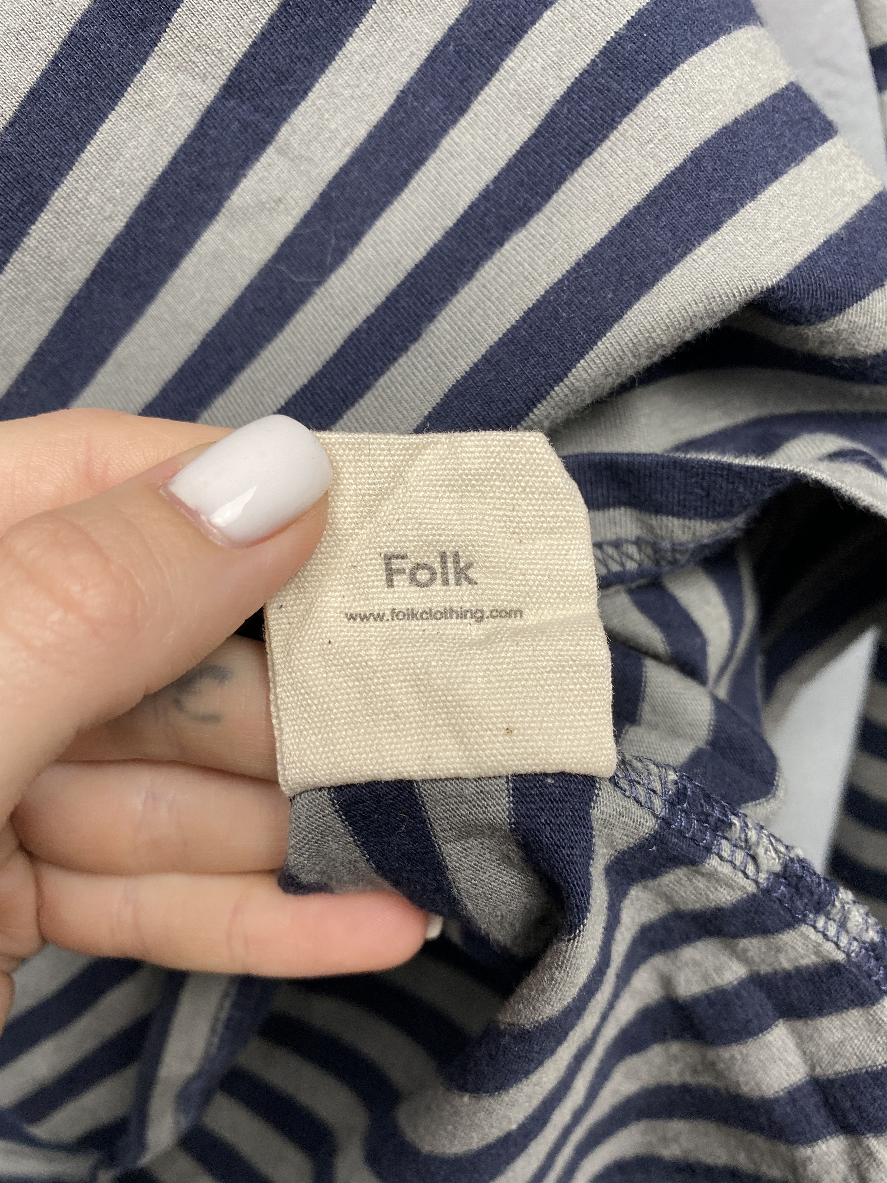 Folk Folk Vintage Mens Striped Long Sleeve T-Shirt Size US S / EU 44-46 / 1 - 5 Thumbnail