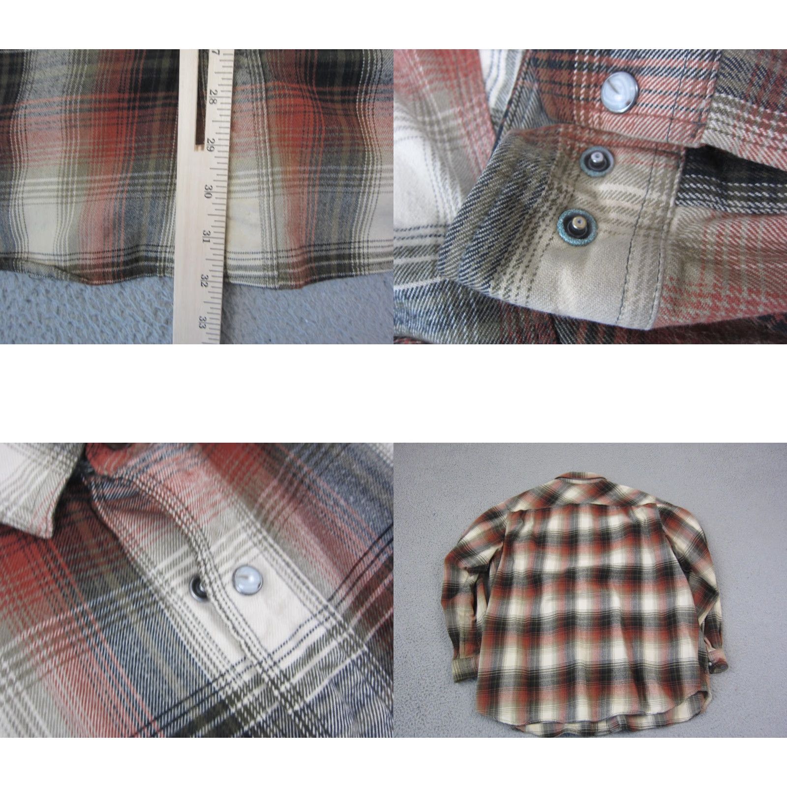 Carhartt VINTAGE Carhartt Shirt Adult XL Orange Black Plaid Snap Western Flannel Mens Size US XL / EU 56 / 4 - 8 Thumbnail