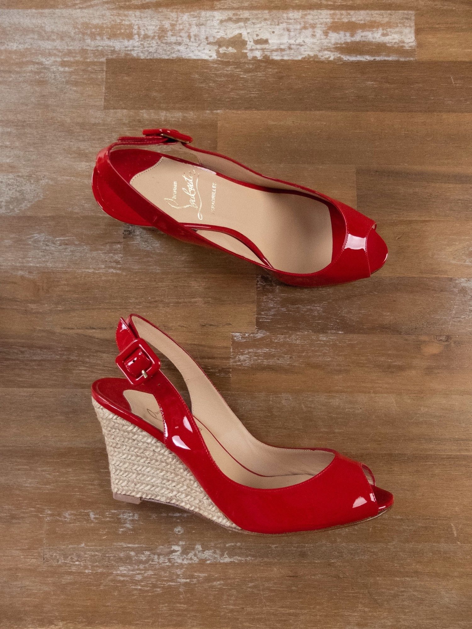 Christian Louboutin CHRISTIAN LOUBOUTIN Puglia Sling red patent leather pumps 36 Size US 6 / IT 36 - 1 Thumbnail