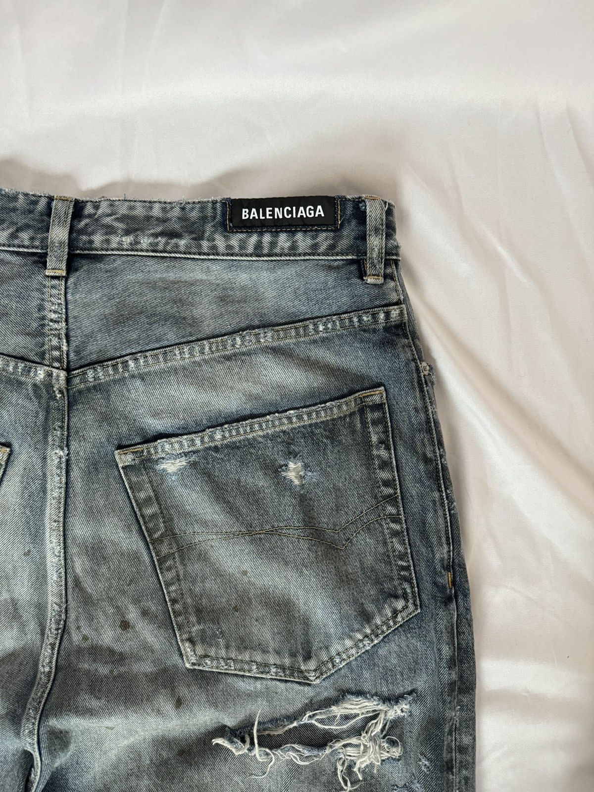 Balenciaga *RARE* Balenciaga SS23 Mud Oil Spilled Denim Baggy Version Size US 36 / EU 52 - 4 Thumbnail