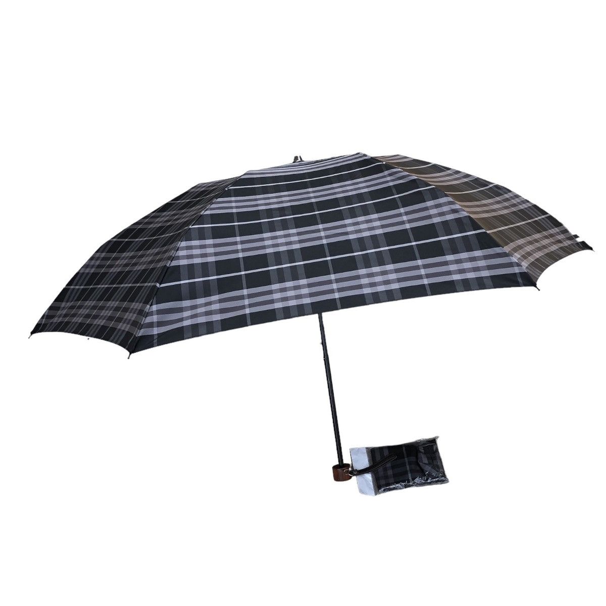 Burberry Burberry Checked Novacheck Waterproof Folding Umbrella Size ONE SIZE - 1 Thumbnail
