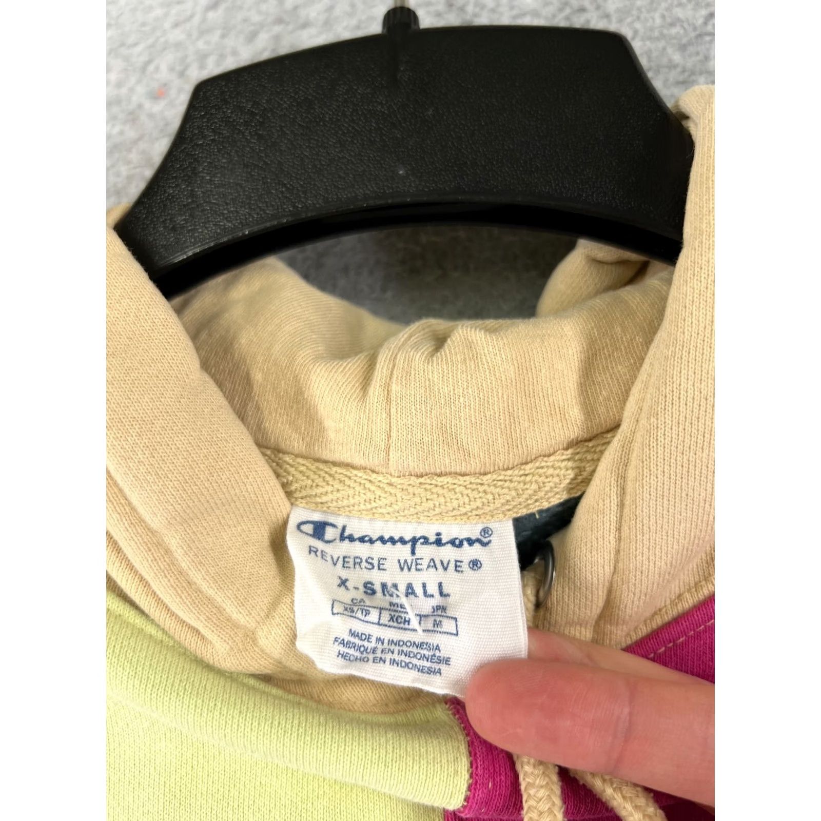 Champion Champion Reverse Weave Hoodie Colorblock Beige XS Adult Mens Long Sleeve Pullover Reversible Logo Weave Fashion Sweatshirt Size US XS / EU 42 / 0 - 3 Thumbnail