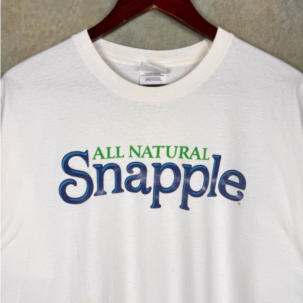 Vintage VTG Snapple Iced Tea Promo T Shirt Sz XL White All Natural Size US XL / EU 56 / 4 - 5 Thumbnail